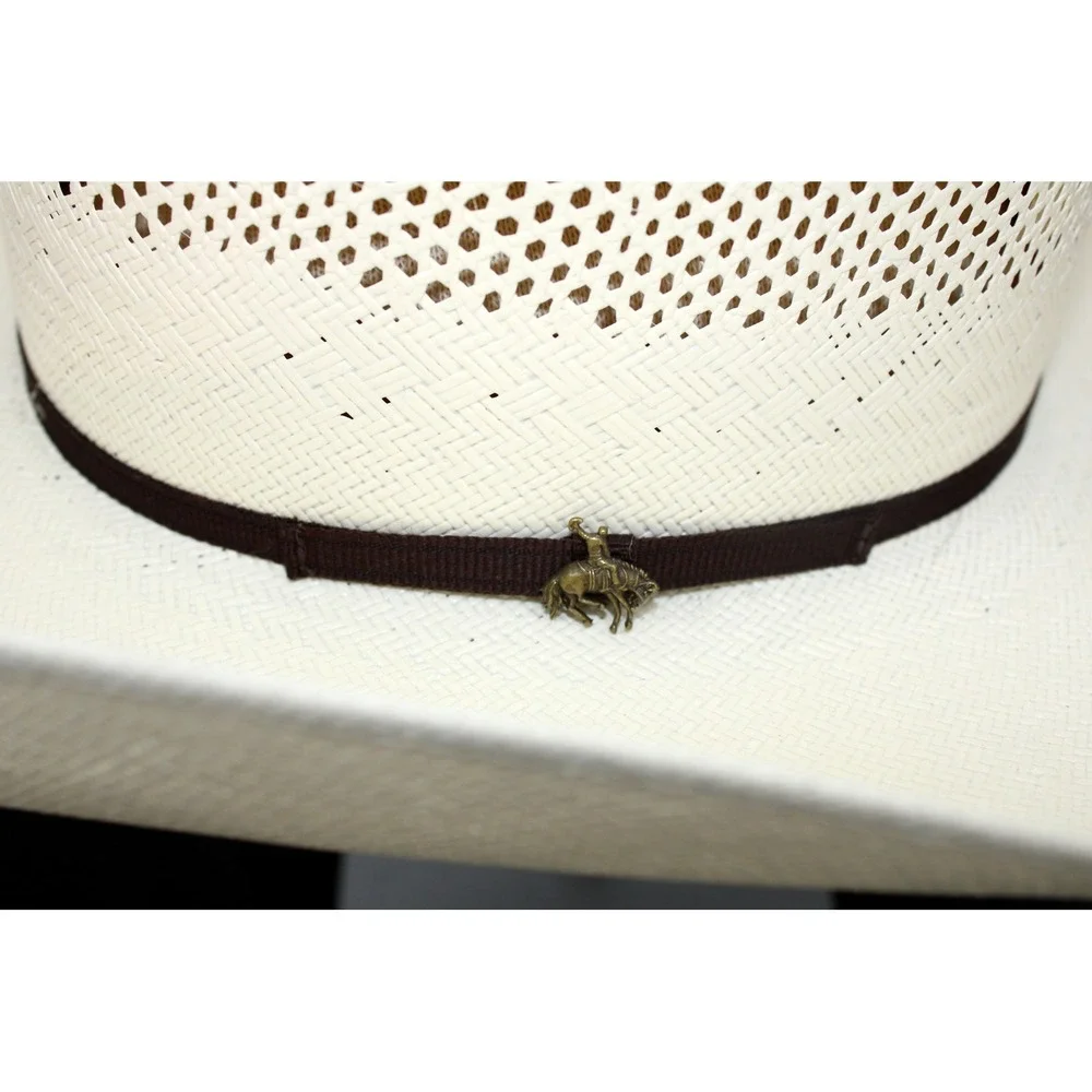 Tecovas Mens Straw Cowboy Hat White Vented Cattleman Crease Size 6 7/8 55 Mexico - Picture 2 of 9